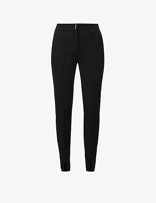 GIVENCHY: Ribbed slim-leg mid-rise stretch-woven trousers