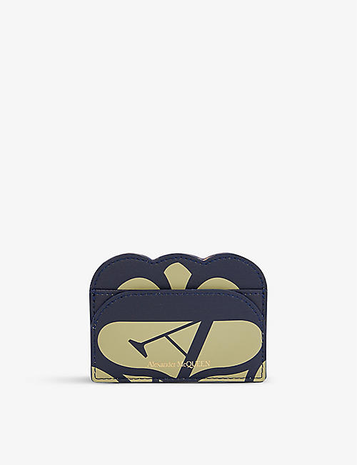 ALEXANDER MCQUEEN: Seal abstract-print leather card holder