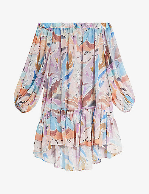 TED BAKER: Junyper graphic-print woven cover up