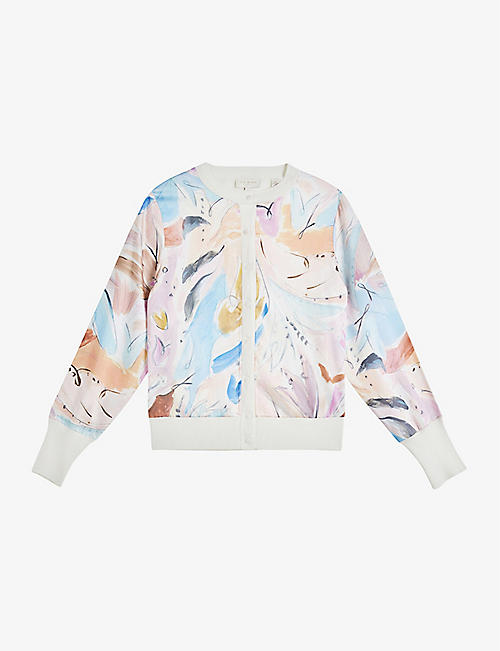 TED BAKER: Ryvir graphic-print knitted cardigan