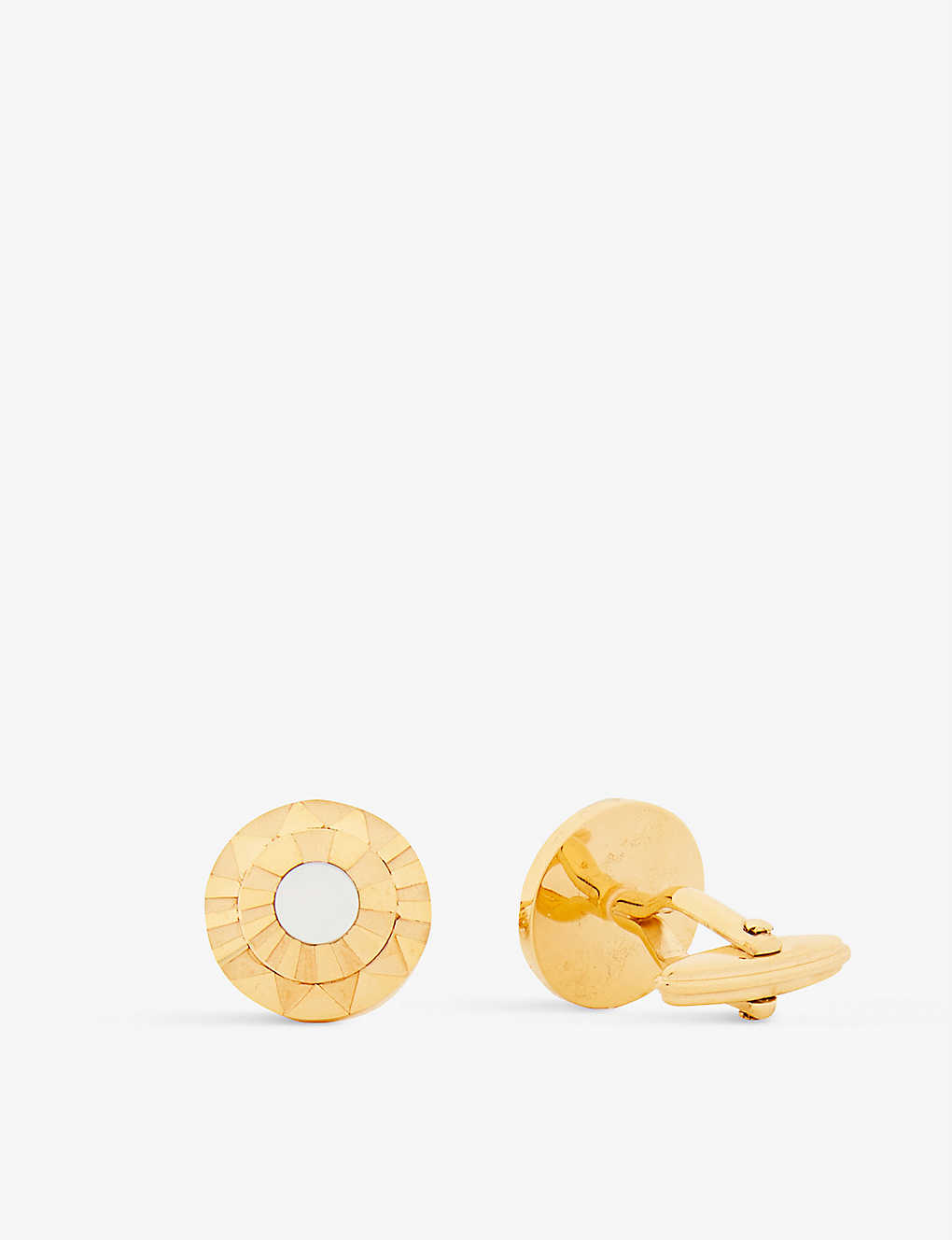 Embossed gold-brass and mother of pearl cufflinks Selfridges & Co Men Accessories Jewelry Cufflinks 