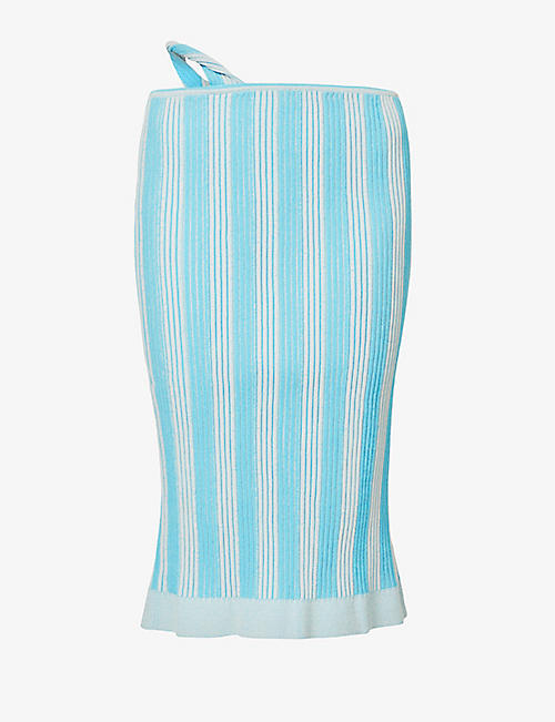 JACQUEMUS: La Jupe Gelato striped low-rise stretch-cotton blend mini skirt