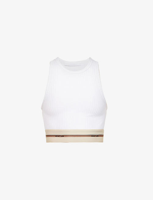 HELMUT LANG: Sleeveless ribbed stretch-jersey top