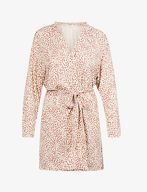 THE NAP CO: All-over pattern loose-fit stretch-jersey robe