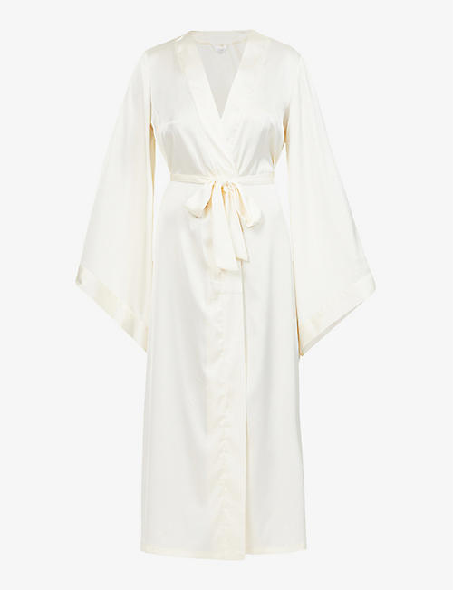 THE NAP CO: Self-tie belted satin robe