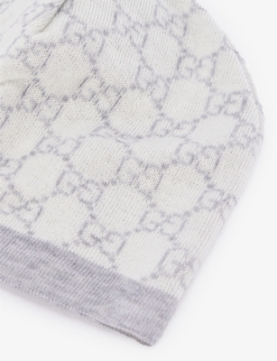 GUCCI: Monogram-print wool beanie 4-12 years