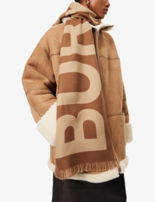 BURBERRY: Football brand-pattern wool scarf