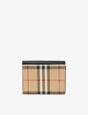 VÍ BURBERRY Lancaster checked faux-leather wallet