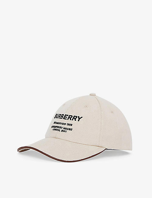 BURBERRY: Logo-embroidered cotton-twill baseball cap