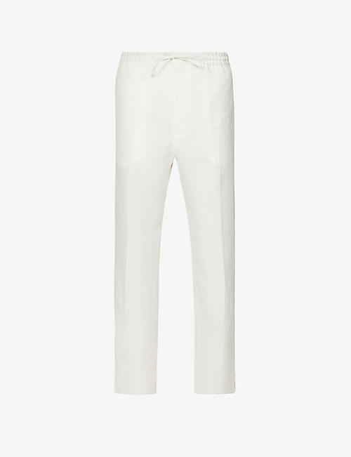 TIGER OF SWEDEN: Iscove press-creased regular-fit straight linen trousers