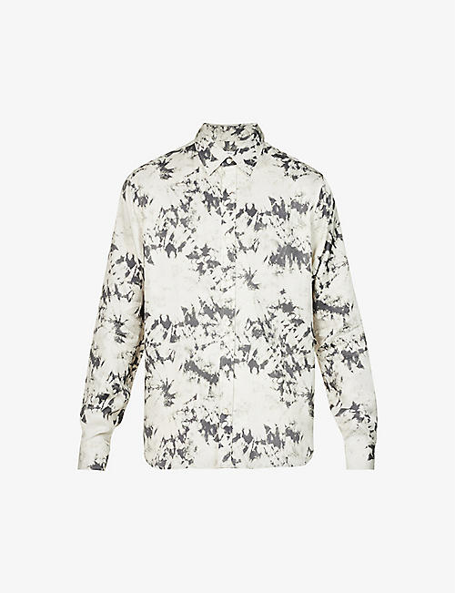 TIGER OF SWEDEN: Benjamins brand-embroidered regular-fit woven shirt