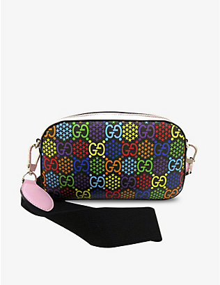 RESELLFRIDGES: Pre-loved Gucci psychedelic rainbow Supreme coated canvas cross-body bag