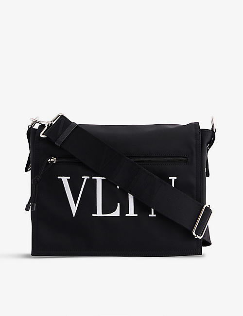 VALENTINO GARAVANI: VLTN-embroidered woven cross-body bag
