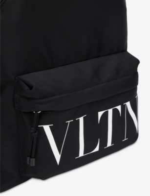 VALENTINO GARAVANI Brand-print zipped shell backpack