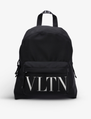 VALENTINO GARAVANI Brand-print zipped shell backpack