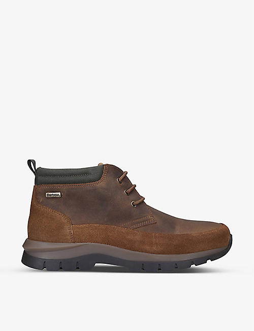 BARBOUR: Underwood panelled leather boots