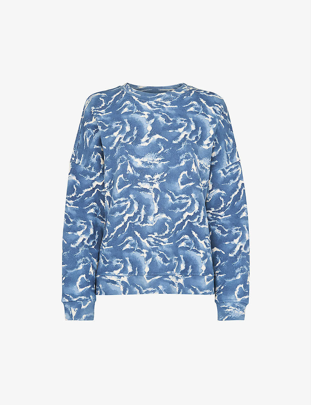 Whistles Womens Multi-coloured Zebra-print Oversized Cotton Sweatshirt