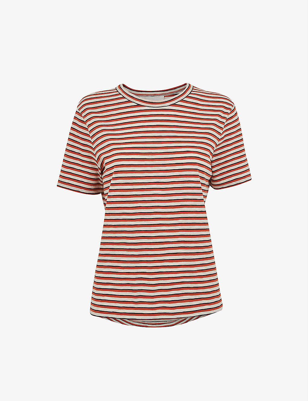 Whistles Womens Multi-coloured Emily Ultimate Striped Cotton T-shirt