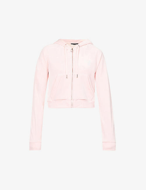 JUICY COUTURE: Diamante-embellished velour hoody