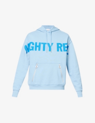 Mighty Real text-print relaxed-fit cotton-blend hoody