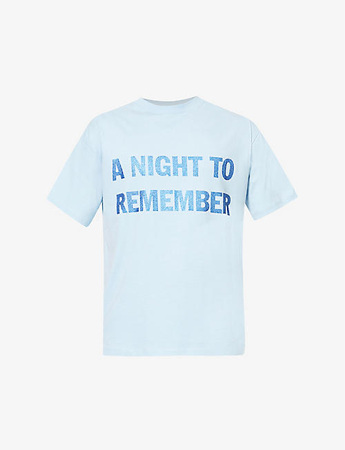 HONEY DIJON: Night To Remember text-print cotton-jersey T-shirt