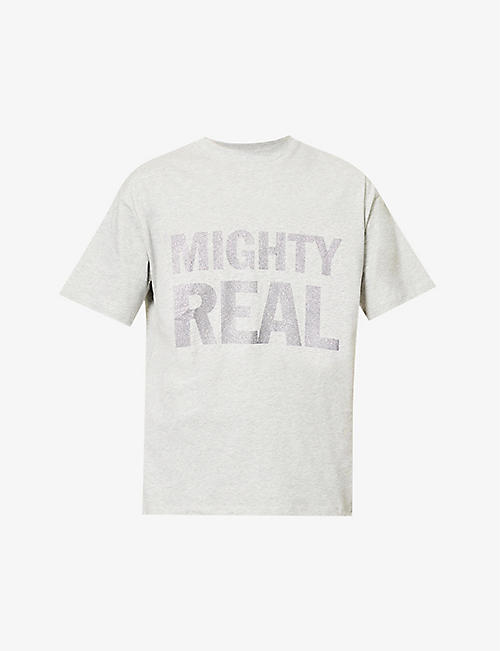 HONEY DIJON: Mighty Real text-print cotton-jersey T-shirt