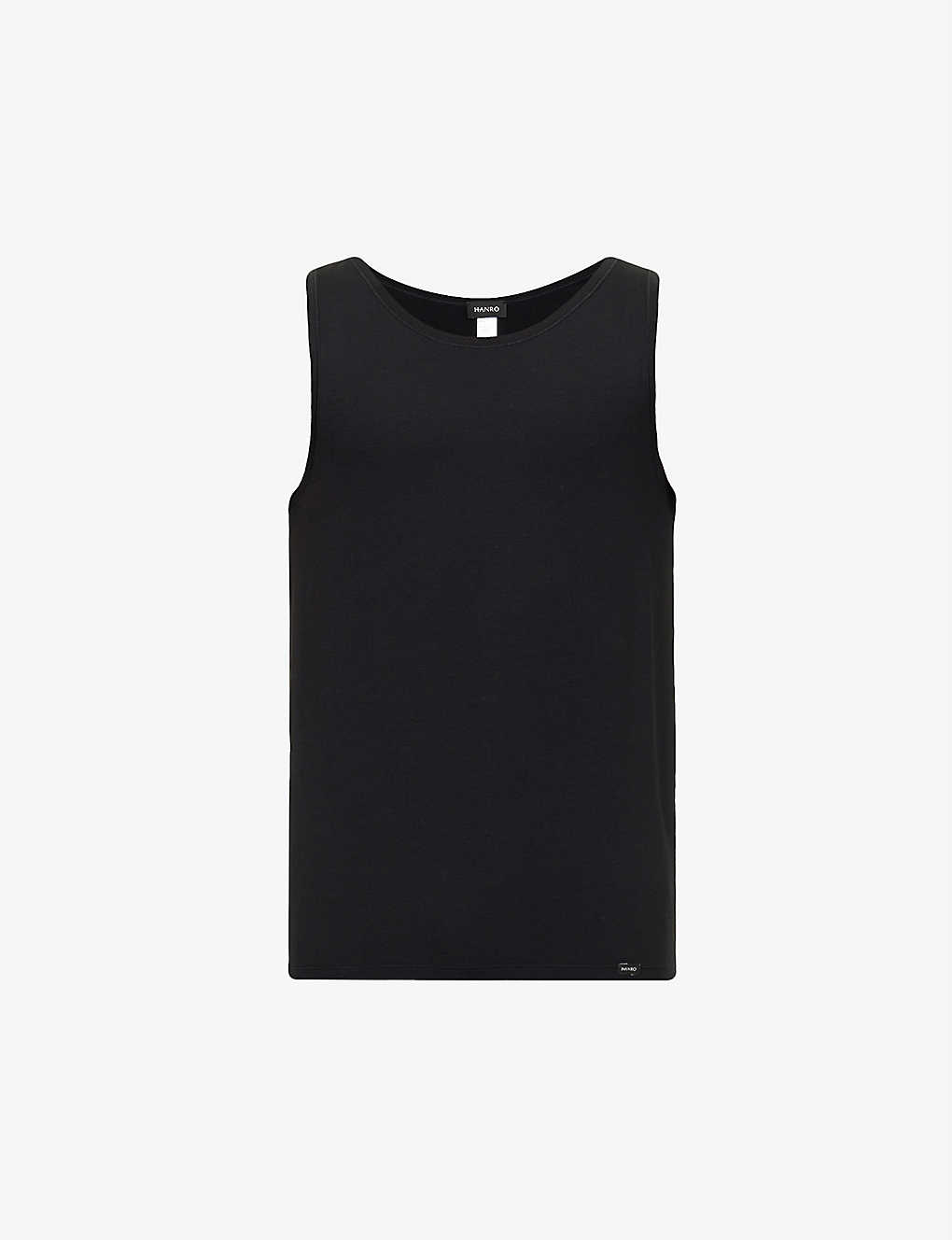 Hanro Fitted Stretch-jersey Vest Top In Deep Black