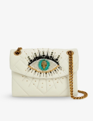 KURT GEIGER LONDON: Mini Kensington embellished eye leather shoulder bag