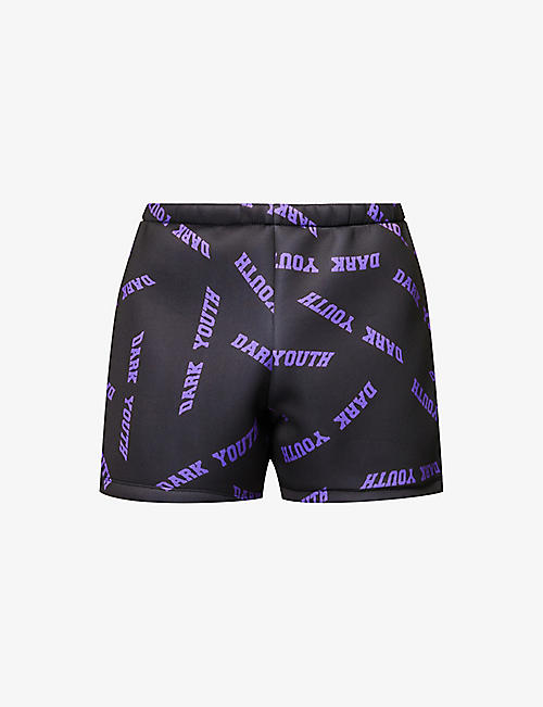 LIBERAL YOUTH MINISTRY: Scuba graphic-print stretch-woven shorts