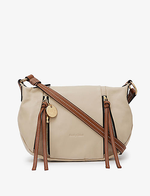 SEE BY CHLOE: Indra suede and leather cross-body bag