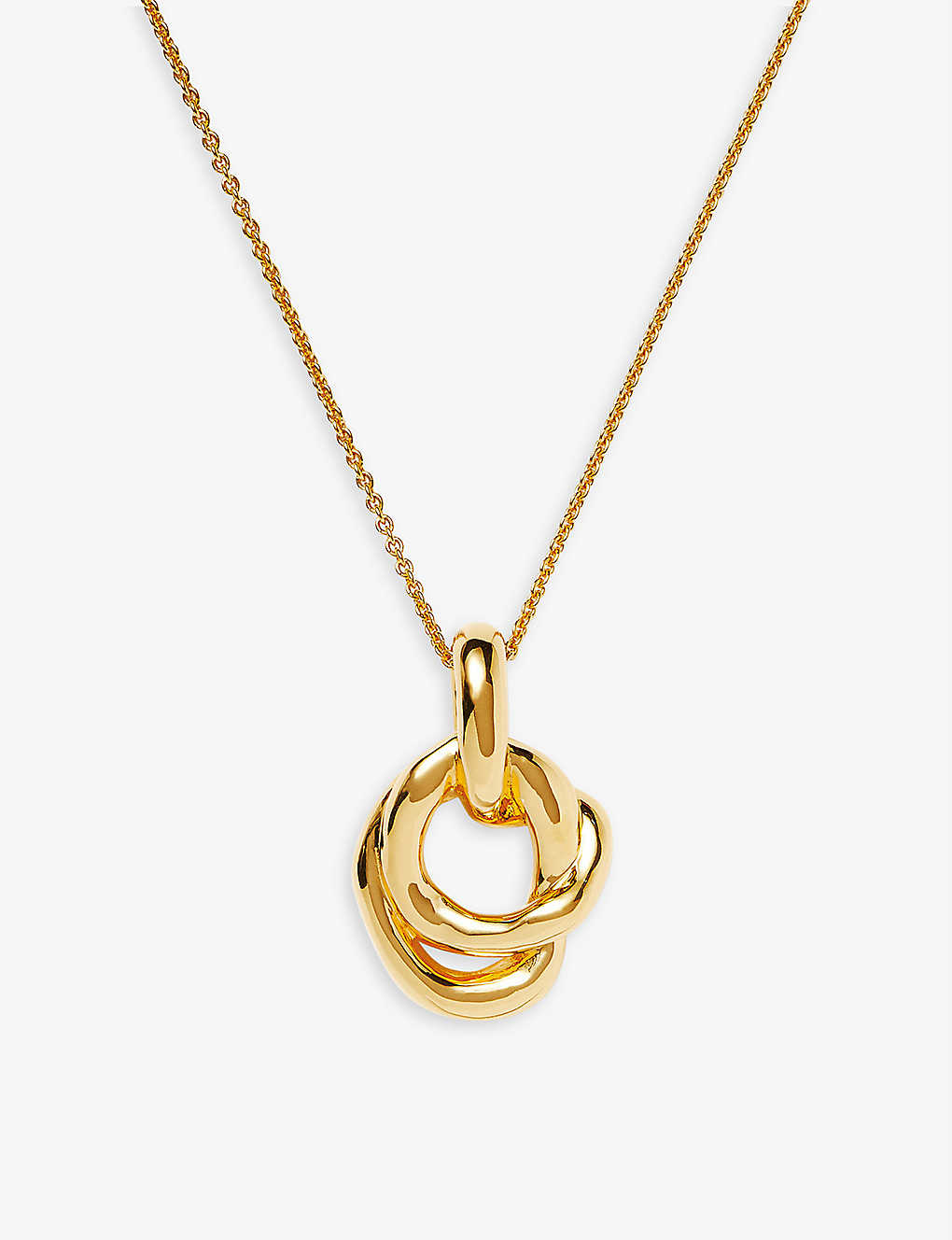 Shop Missoma Women's Gold Molten Twisted Double 18ct Yellow Gold-plated Brass Pendant Necklace