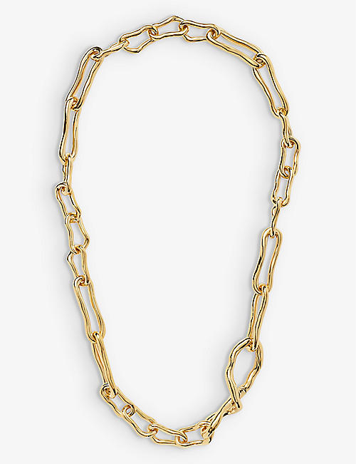 MISSOMA: Molten Twisted Infinity 18ct recycled yellow-gold plated brass necklace
