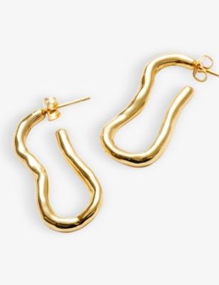 MISSOMA: Molten 18ct recycled gold-plated brass earrings