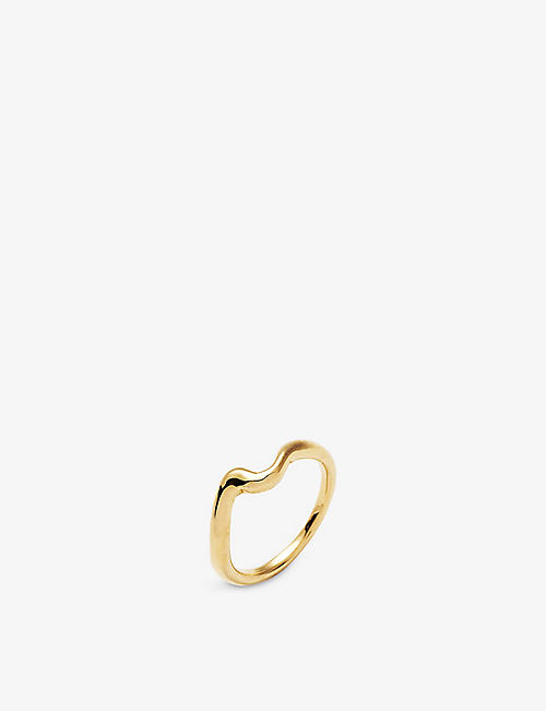 MISSOMA: Molten Wave 18ct recycled gold-plated sterling silver ring