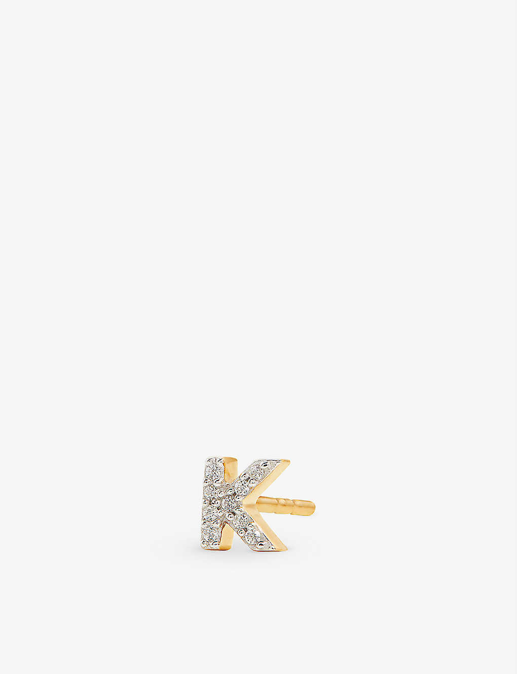 Missoma Initial 18ct Yellow Gold-plated Vermeil Recycled Sterling-silver And Cubic Zirconia Single Stud Earr