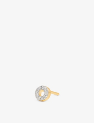 Missoma Initial O 18ct Yellow Gold-plated Vermeil And Cubic Zirconia Stud Earrings
