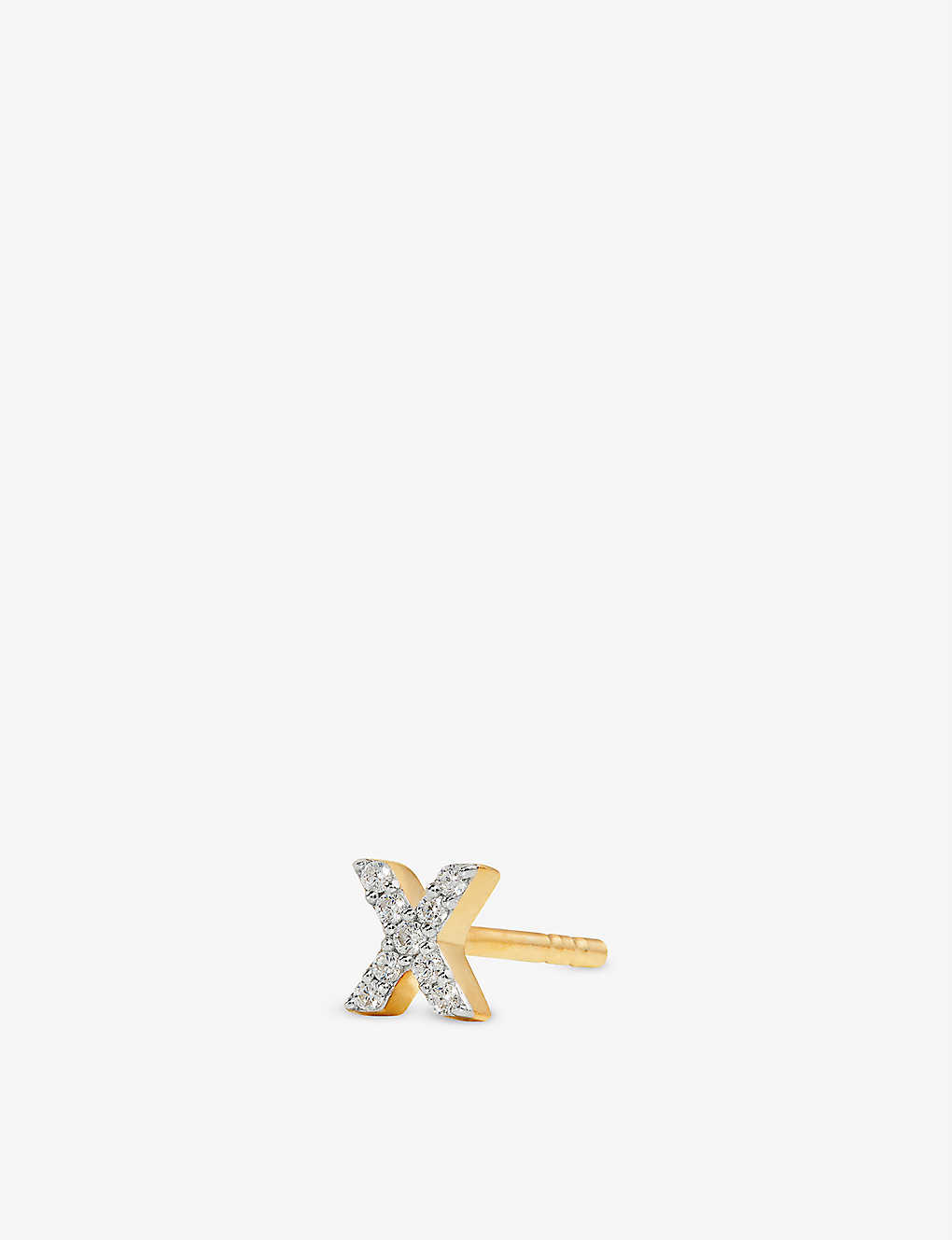 Missoma Initial X 18ct Yellow Gold-plated Vermeil And Cubic Zirconia Stud Earrings