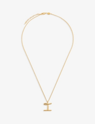 Shop Missoma Women's Gold Initial 18ct Yellow Gold-plated Vermeil Recycled Sterling-silver Pendant Neckla