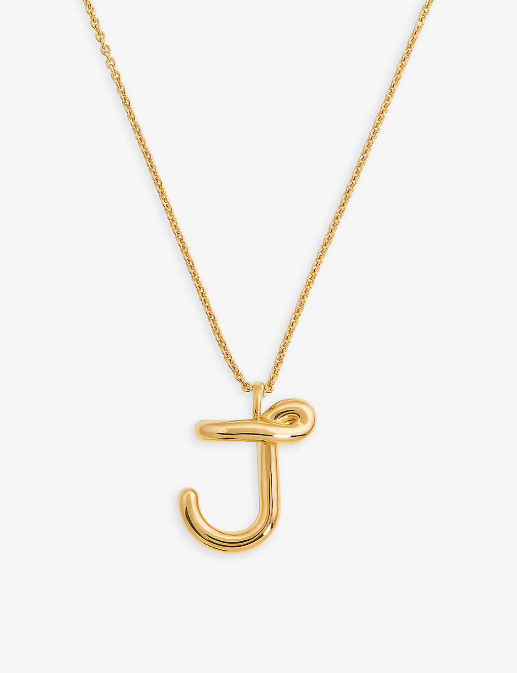 Missoma Curly Initial 18ct Yellow Gold-plated Vermeil Recycled Sterling-silver Pendant Necklace