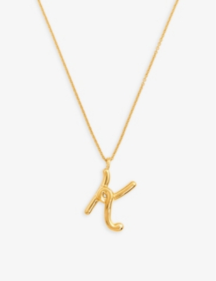 Missoma Curly Initial 18ct Yellow Gold-plated Vermeil Recycled Sterling-silver Pendant Necklace