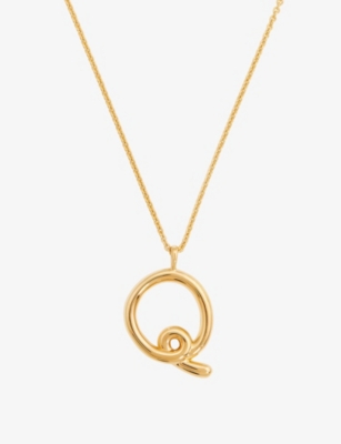 Missoma Initial 18ct Yellow Gold-plated Vermeil Recycled Sterling-silver Pendant Necklace In Gold