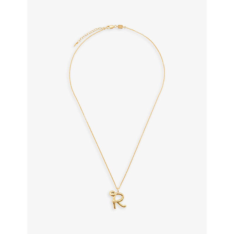 Shop Missoma Curly Initial 18ct Yellow Gold-plated Vermeil Recycled Sterling-silver Pendant Necklace