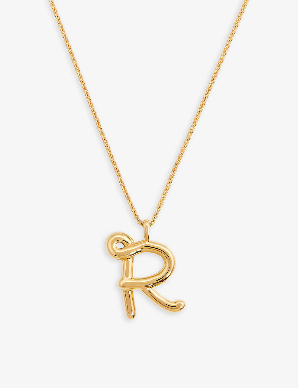 Shop Missoma Curly Initial 18ct Yellow Gold-plated Vermeil Recycled Sterling-silver Pendant Necklace