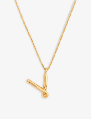 Missoma Curly Initial 18ct Yellow Gold-plated Vermeil Recycled Sterling-silver Pendant Necklace