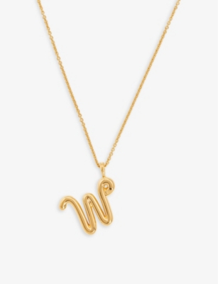 Missoma Curly Initial 18ct Yellow Gold-plated Vermeil Recycled Sterling-silver Pendant Necklace