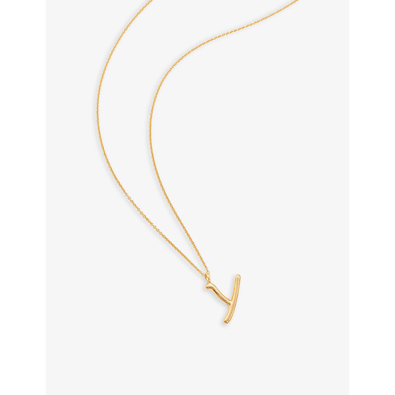 Shop Missoma Women's Gold Curly Initial 18ct Yellow Gold-plated Vermeil Recycled Sterling-silver Pendant