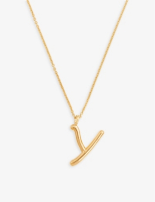 Missoma Curly Initial 18ct Yellow Gold-plated Vermeil Recycled Sterling-silver Pendant Necklace