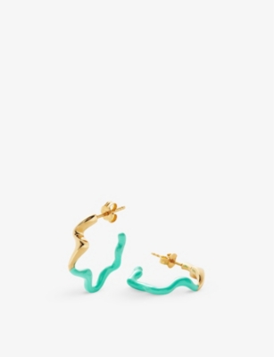 Missoma Squiggle 18ct Recycled Yellow Gold Plated Vermeil Recycled Sterling Silver Hoop Earrings Selfridges Com