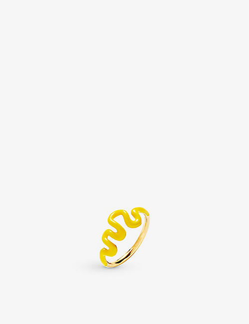 MISSOMA: Squiggle Wavy 18ct recycled yellow gold-plated vermeil recycled sterling-silver ring