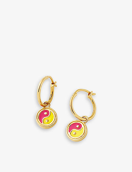 MISSOMA: Good Vibes 18ct recycled gold-plated vermeil on recycled sterling silver and enamel earrings